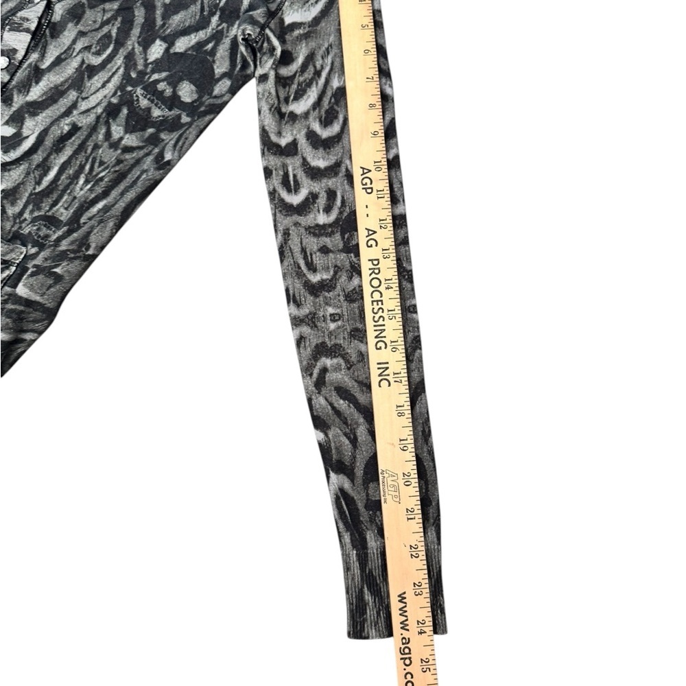 Philipp Plein Couture Skull Print Cardigan S Gray Metallic Rhinestone Luxury P11 - Picture 5 of 11